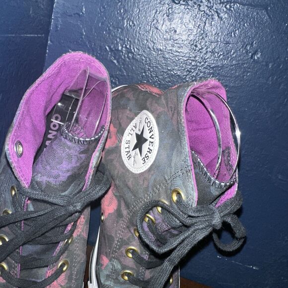 Converse Chuck Taylor All Star Pro High Top Pink Flowers W/Green SZ 8 Wms -6 Men - Picture 4 of 13